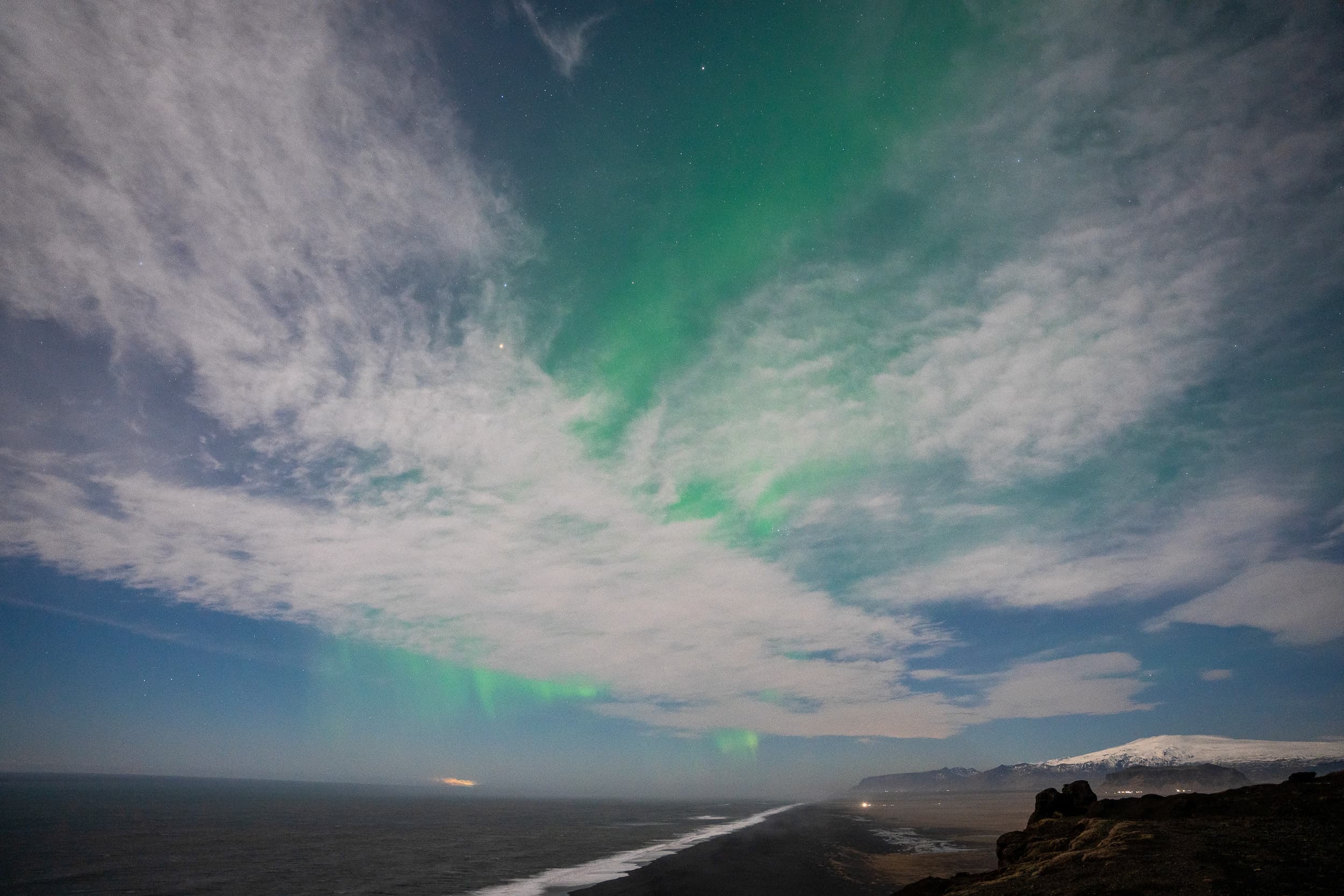 Aurora at Dyrhólaey