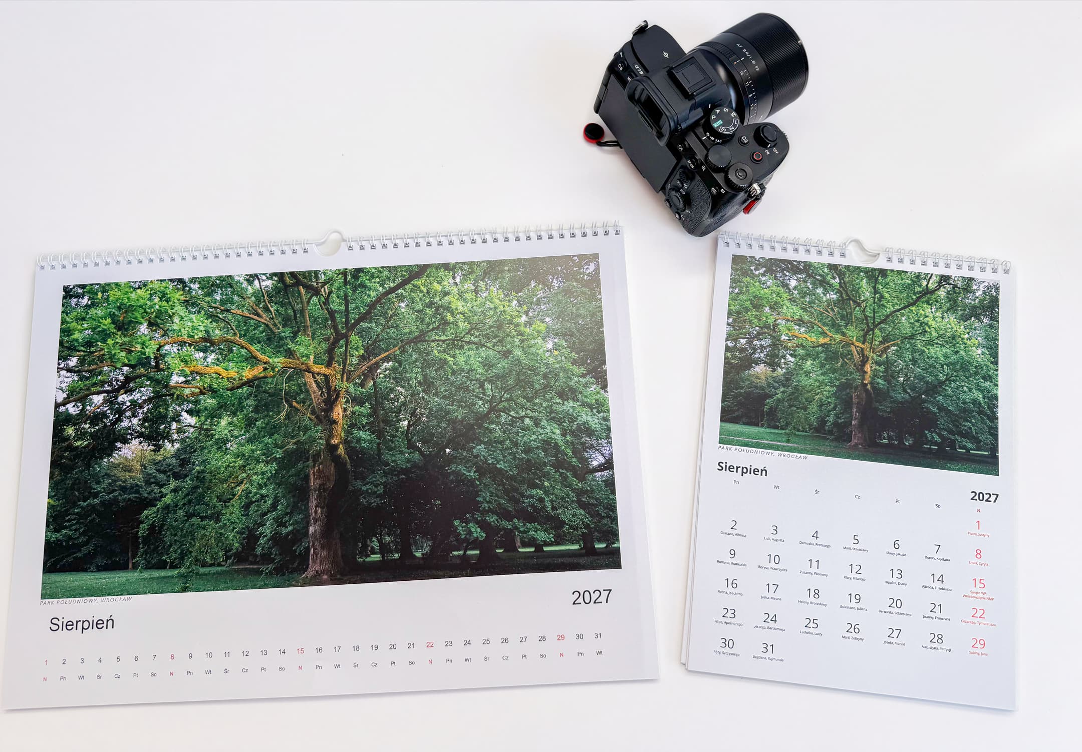 Wnętrze kalendarza fotograficznego 2027, strona pierwsza