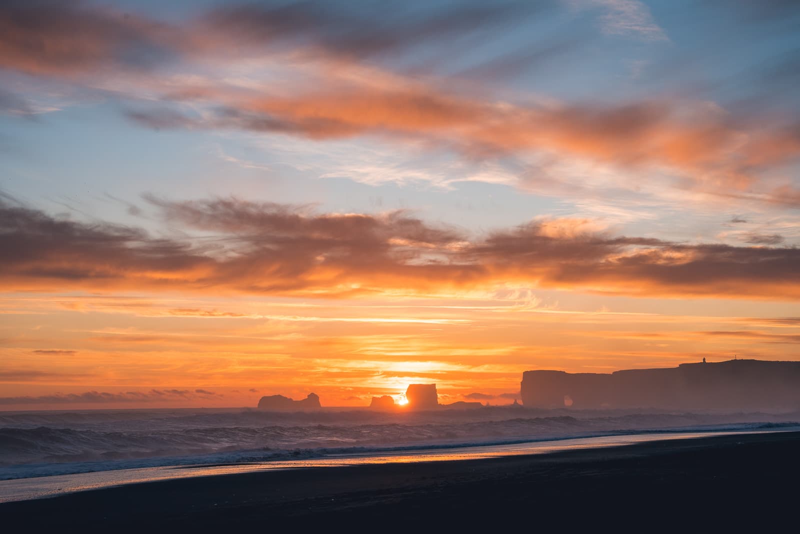 Sunset at Reynisfjara