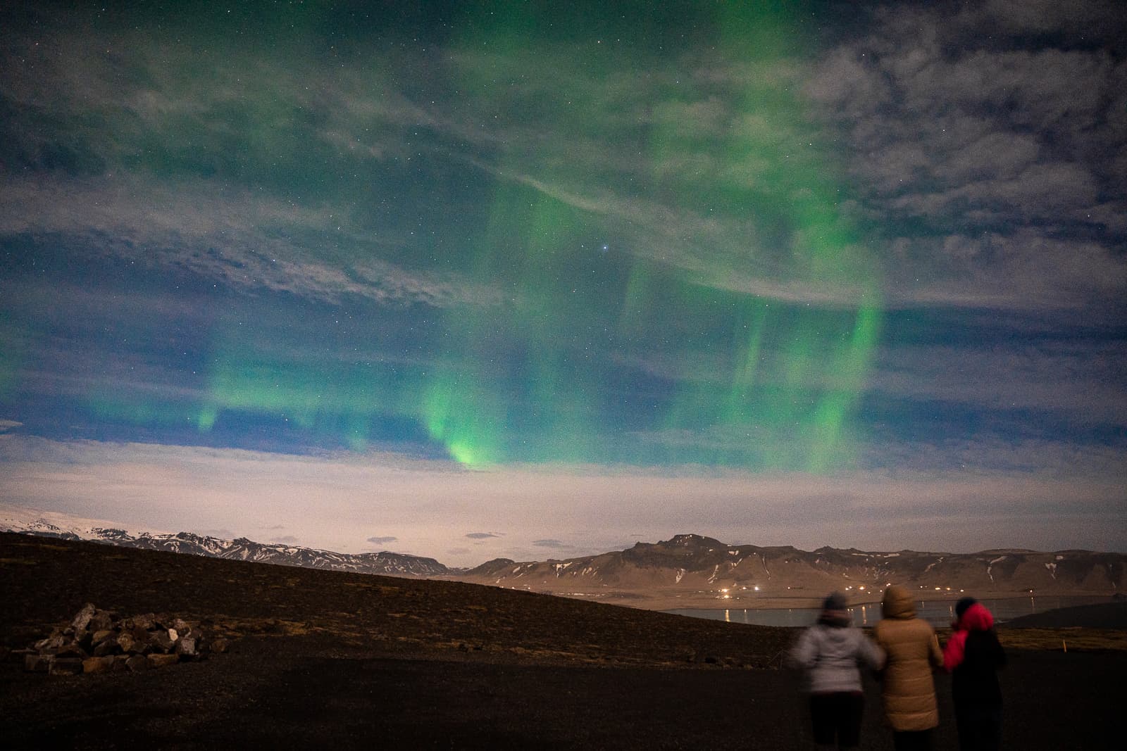 Detale zorzy na długim naświetlaniu