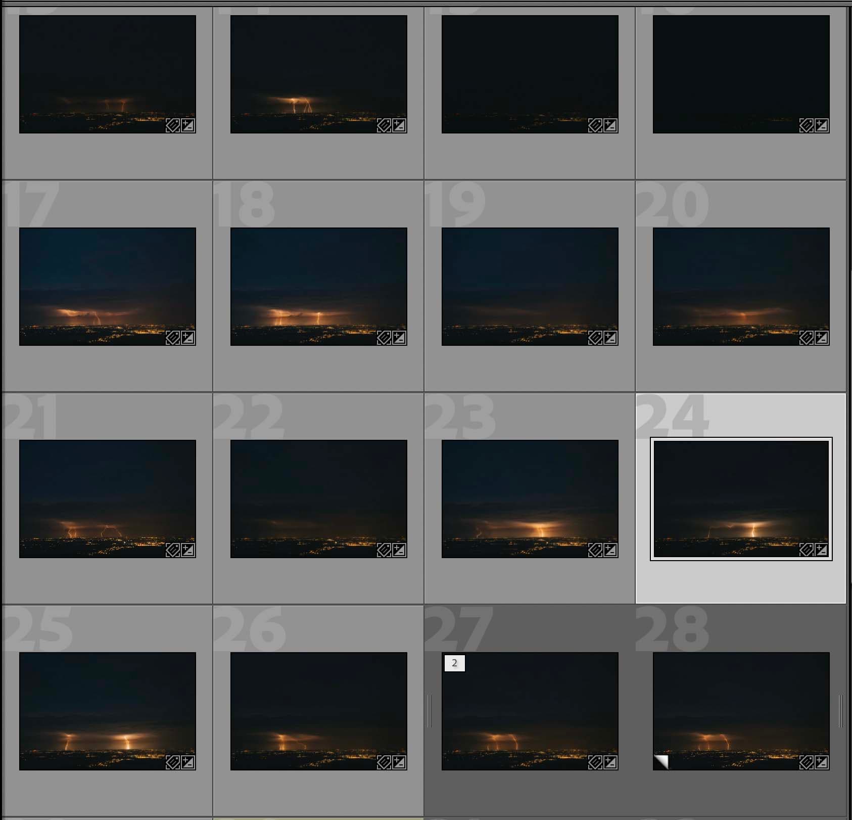 Selection stage with many lightning frames